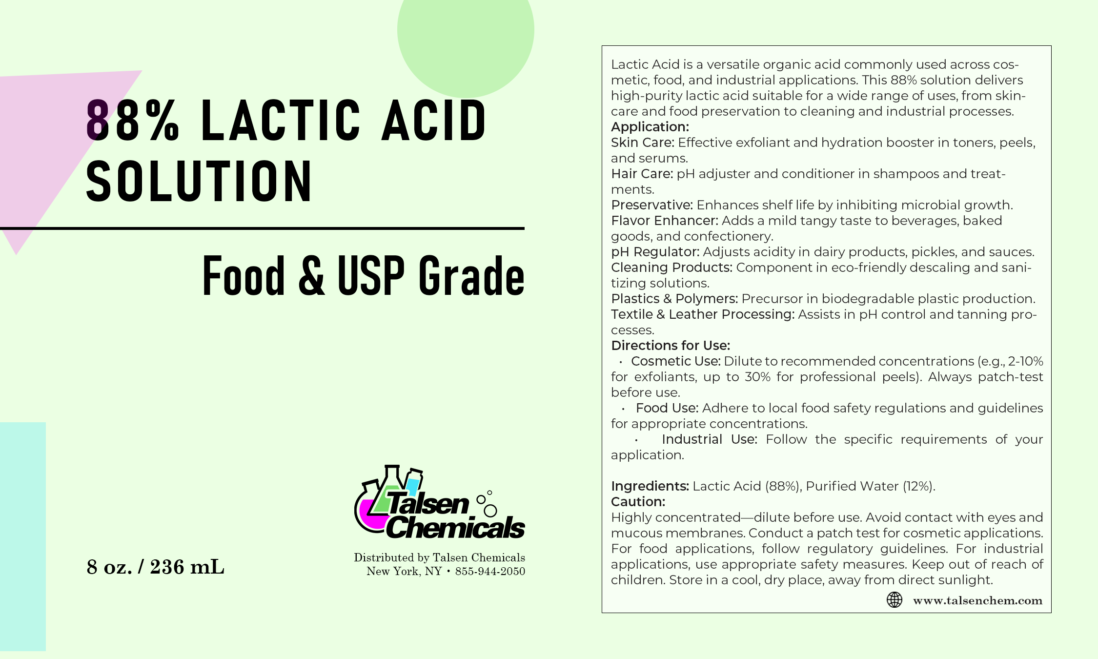 88% Lactic Acid Solution