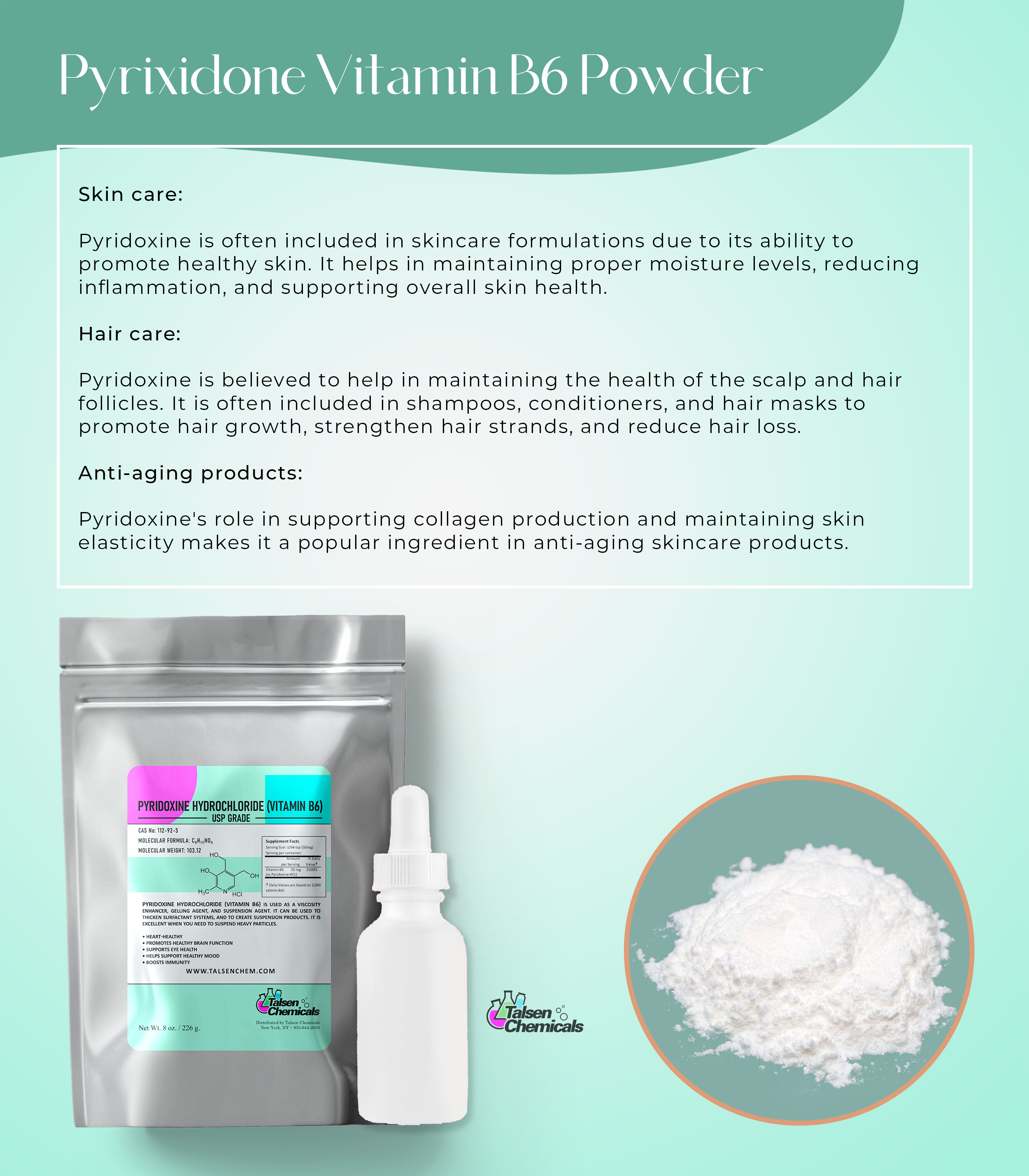 Pyridoxine Hydrochloride (Vitamin B6) Powder